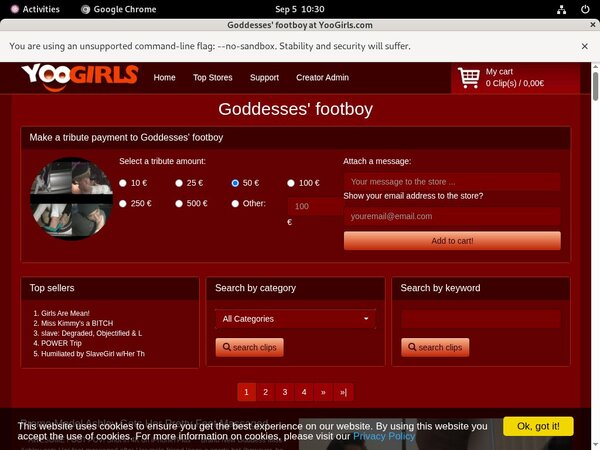 Goddesses Footboy Renew Password
