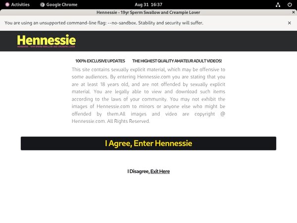 Password Hennessie.com